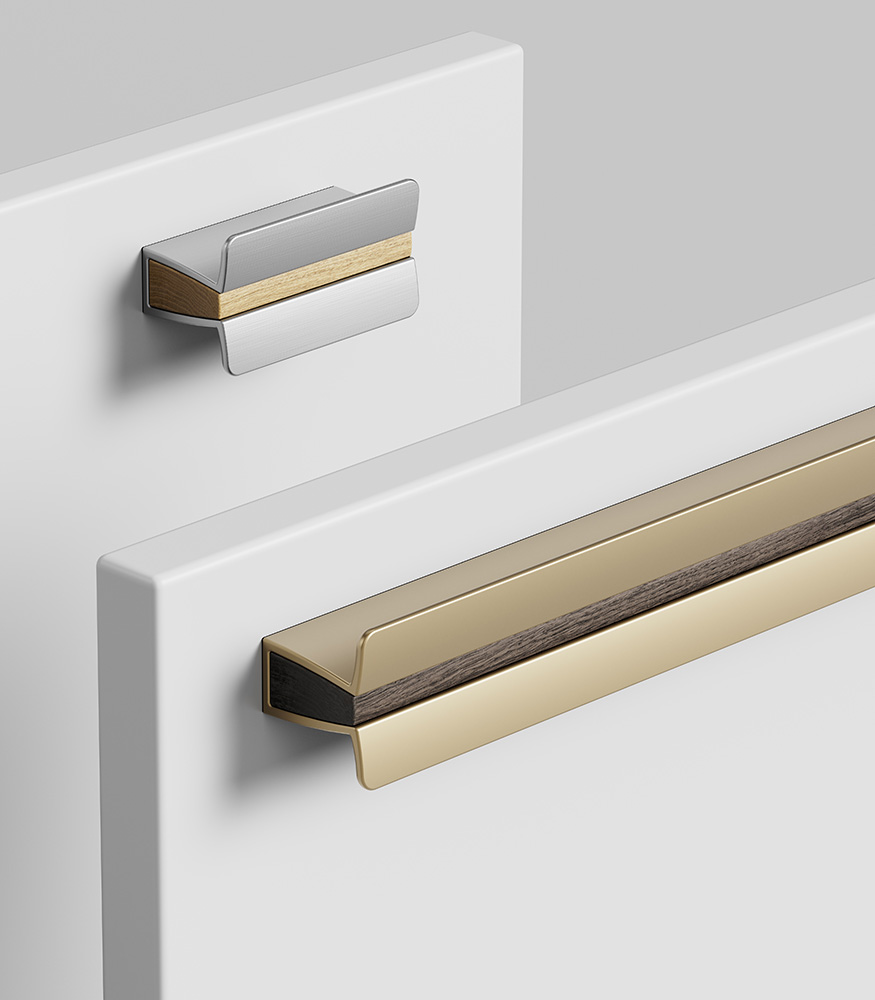 Möbelgriffe aus Aluminium / Eiche FSC 100% – PAPILLON